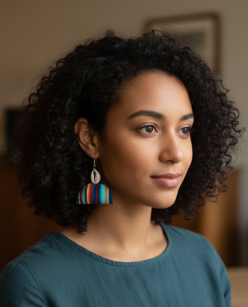 Blue Cowrie Earrings